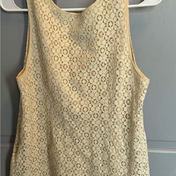 J. Crew ivory lined lace overly tank EUC size 10 - Picture 3 of 5